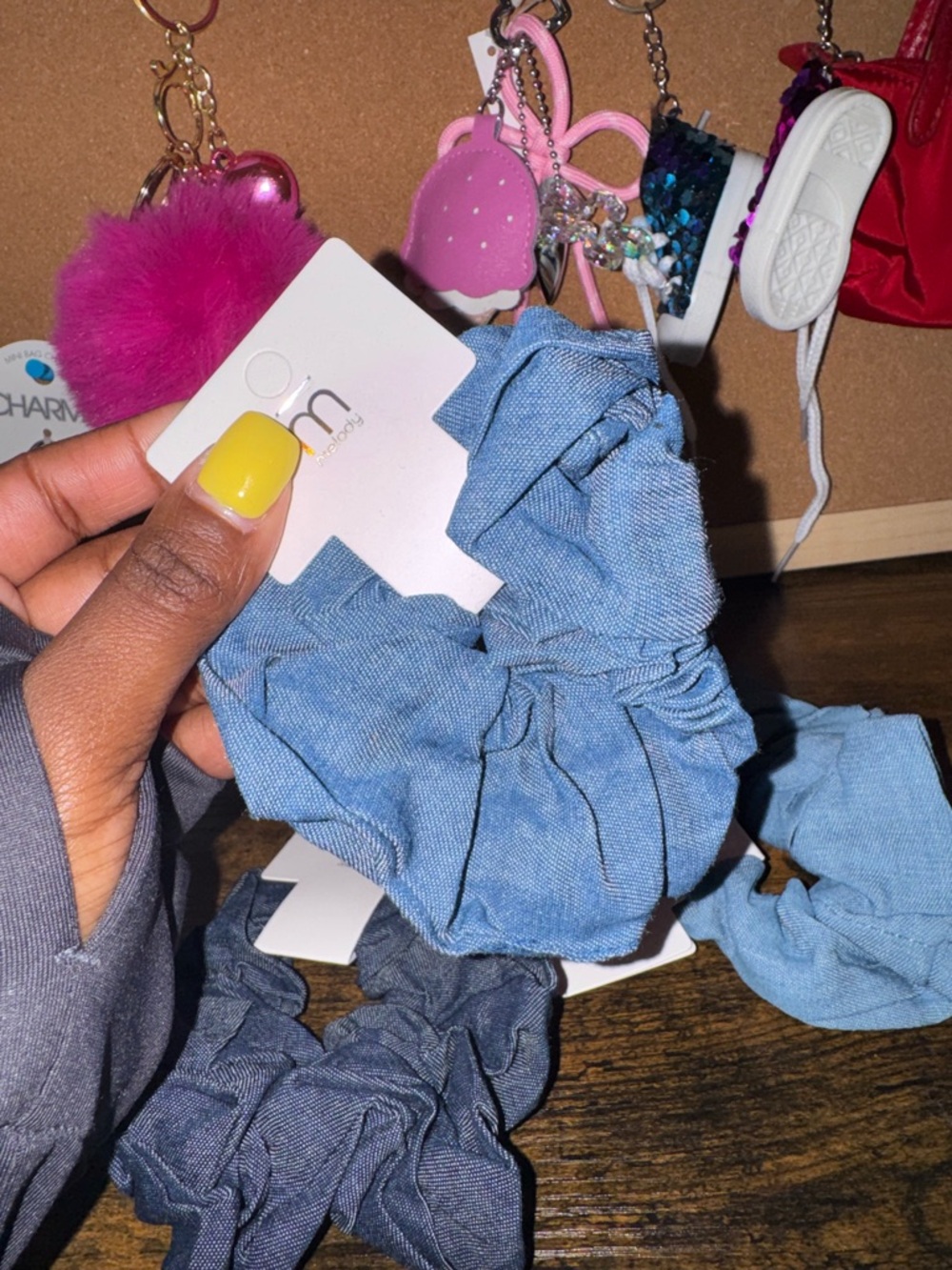 Denim Scrunchie Set (3) - Picture 4 of 4